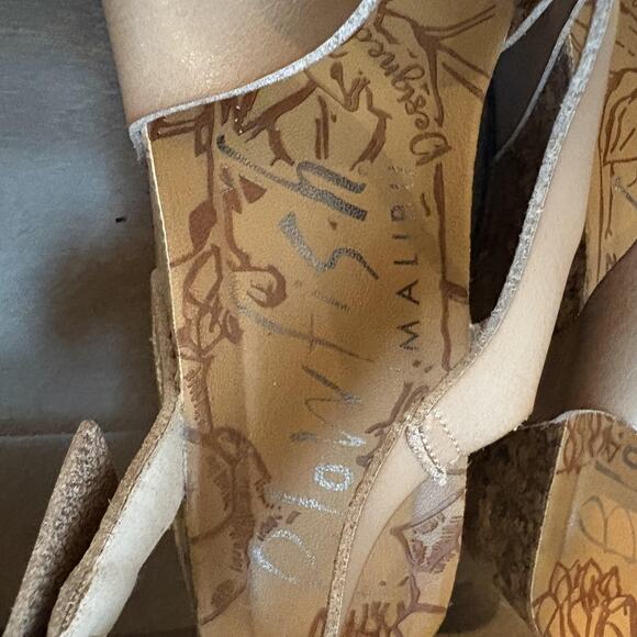 Blowfish Malibu Shoes Womens Size 7.5 Beige Platform Sandals Cork‎ Wedge Flower - Picture 4 of 11